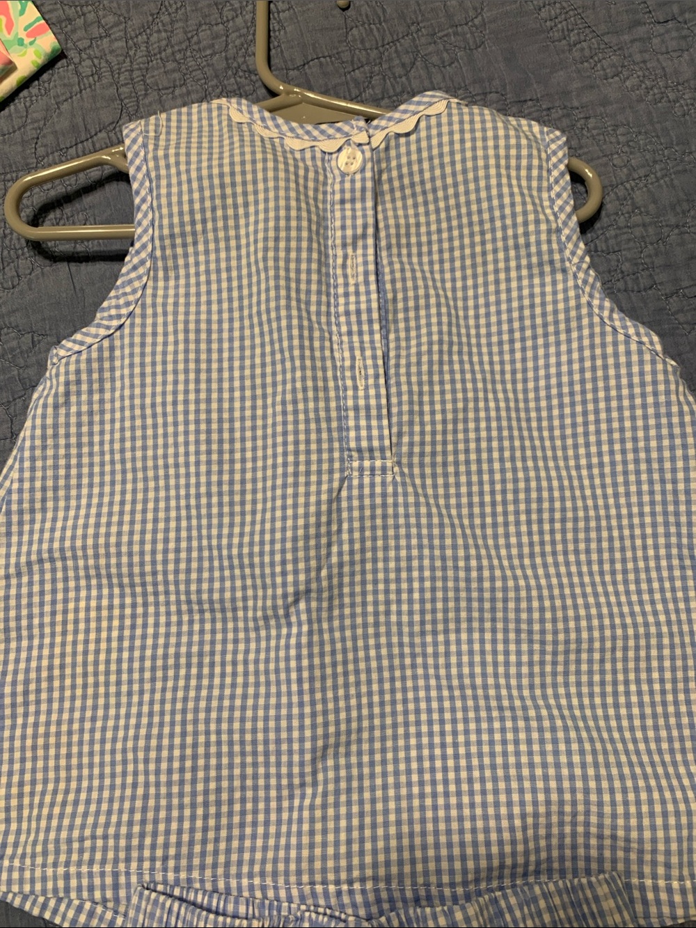Stitchy Fish back to school set! Blue Gingham Ruffle - Picture 5 of 6